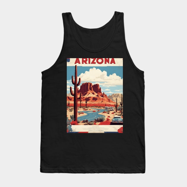 Arizona United States of America Tourism Vintage Poster Tank Top by TravelersGems